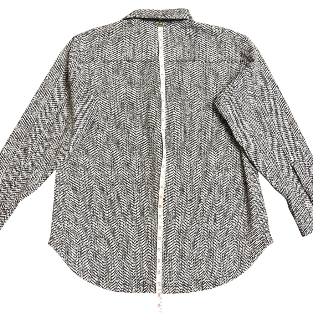 Athleta Black White Herringbone Oversized Button Up Braiden Shirt Jacket Sz XS - Picture 12 of 14